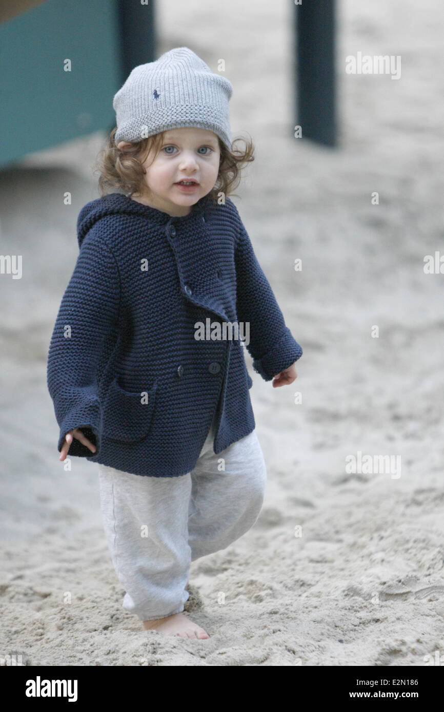 Roger Berman takes his son Skyler to the park in Beverly Hills. Little