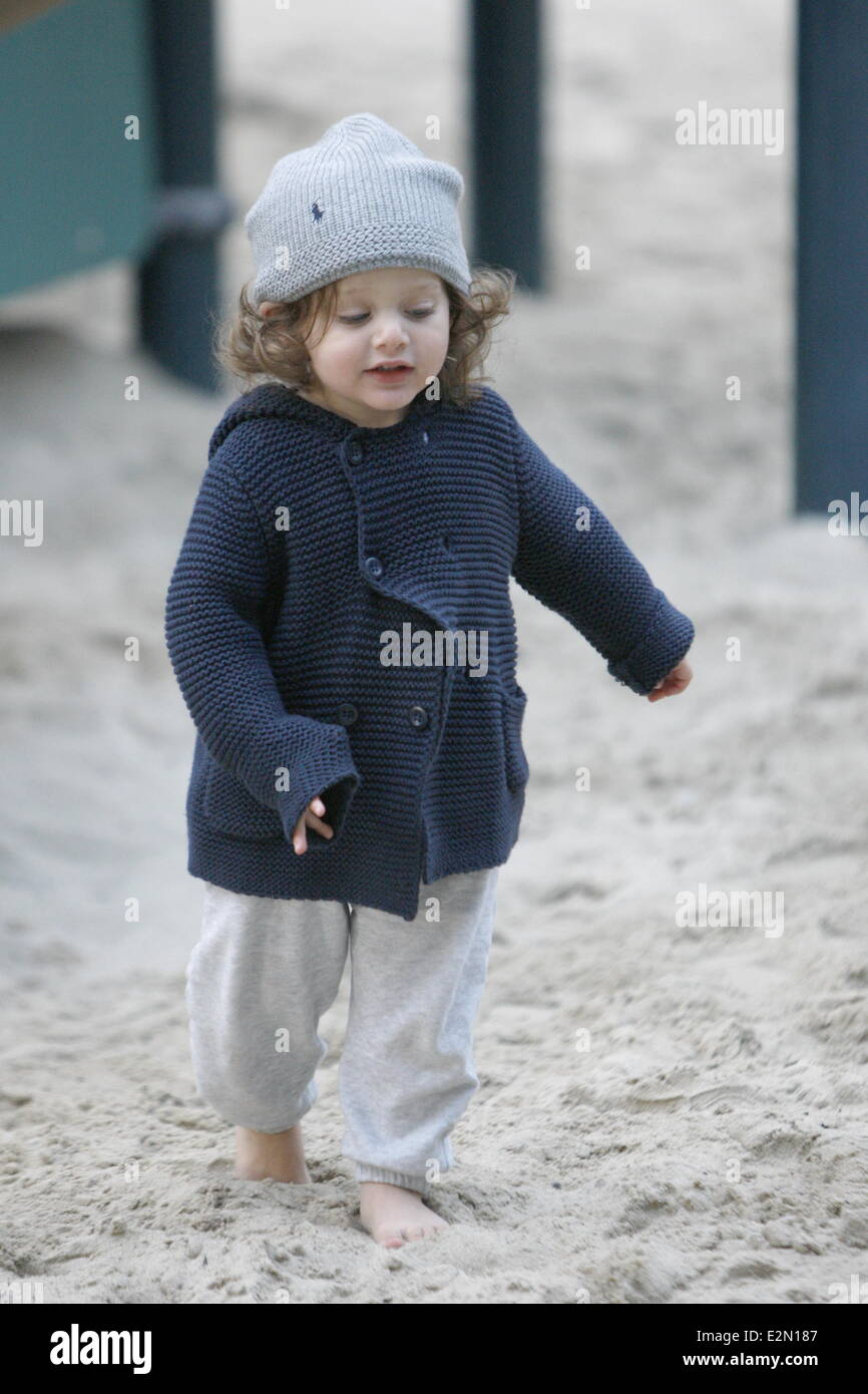 Roger Berman takes his son Skyler to the park in Beverly Hills. Little