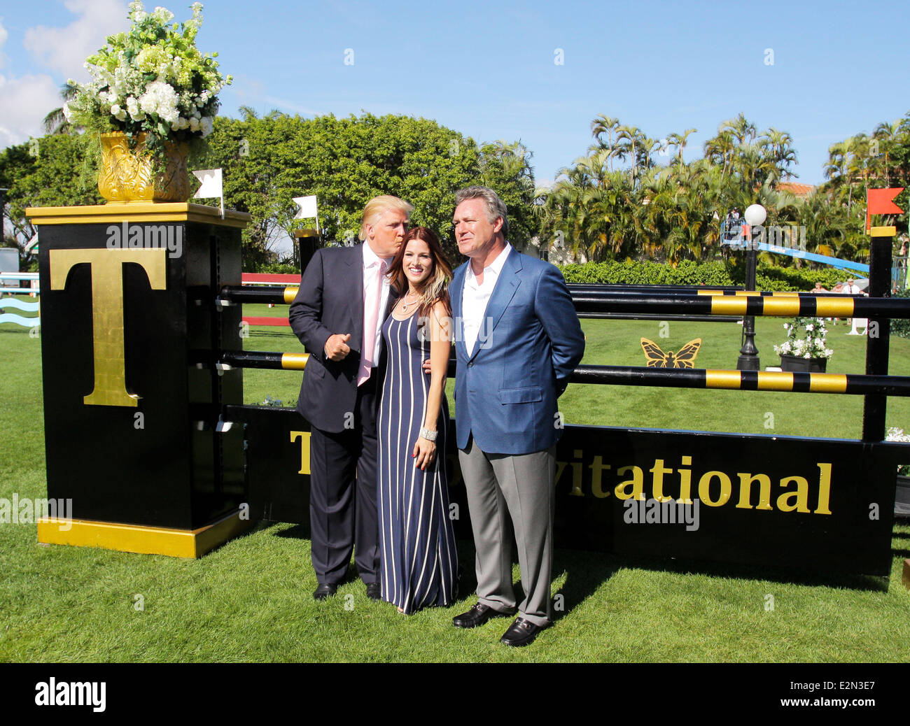 Trump Invitational Grand Prix at Mar-a-Lago Club  Featuring: Donald Trump,Cassadee Pope,Mark Bellissimo Where: Palm Beach, Flori Stock Photo