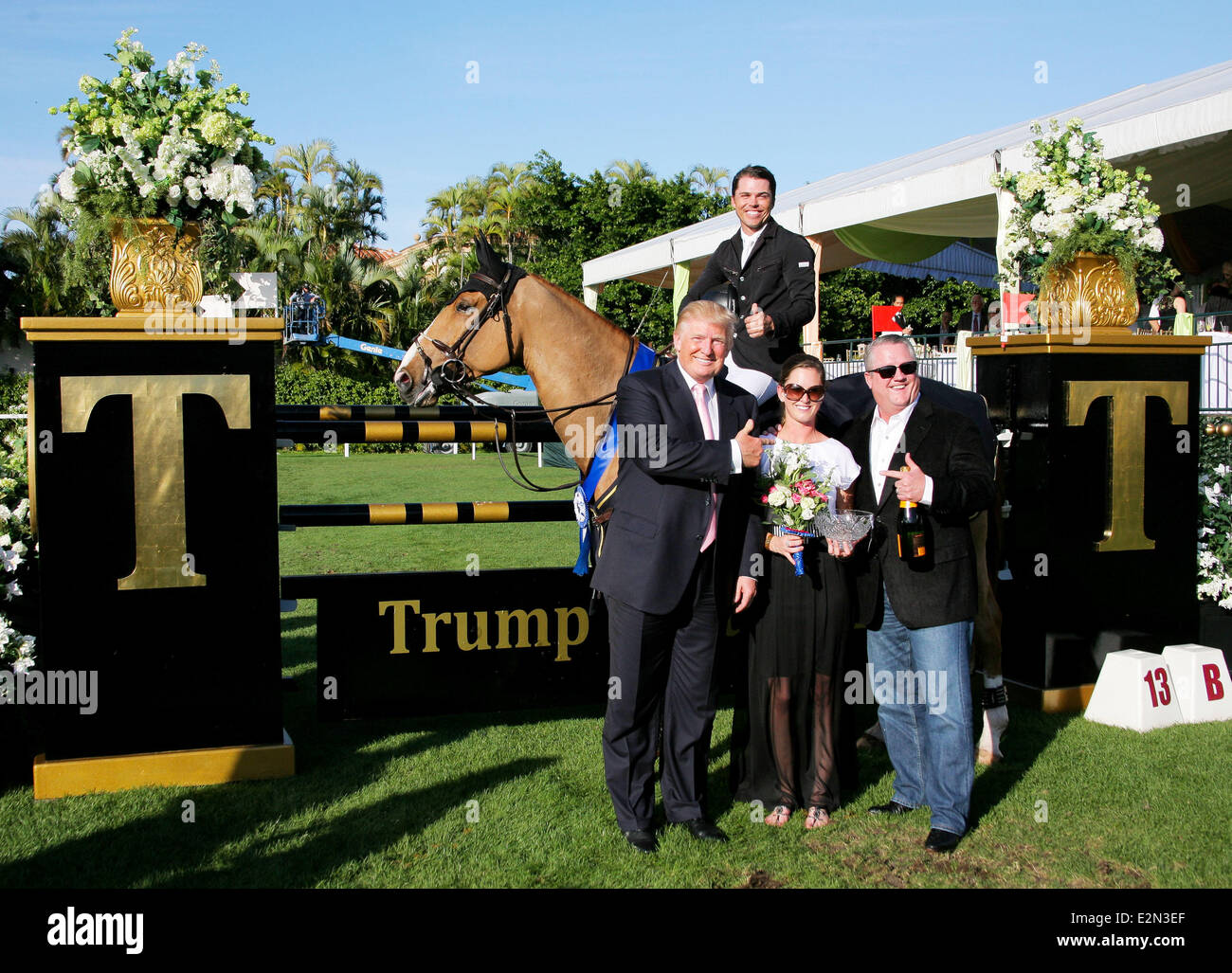 Trump Invitational Grand Prix at Mar-a-Lago Club  Featuring: Donald Trump,Mark Bellissimo Where: Palm Beach, Florida, United Sta Stock Photo