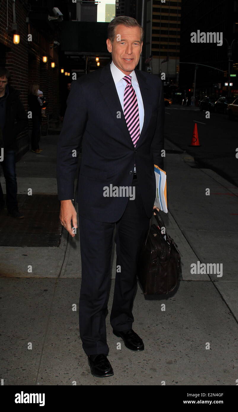 Celebrities at the Ed Sullivan Theater for 'The Late Show with David Letterman'  Featuring: Brian Williams Where: New York City, NY, United States When: 08 Jan 2013 Stock Photo