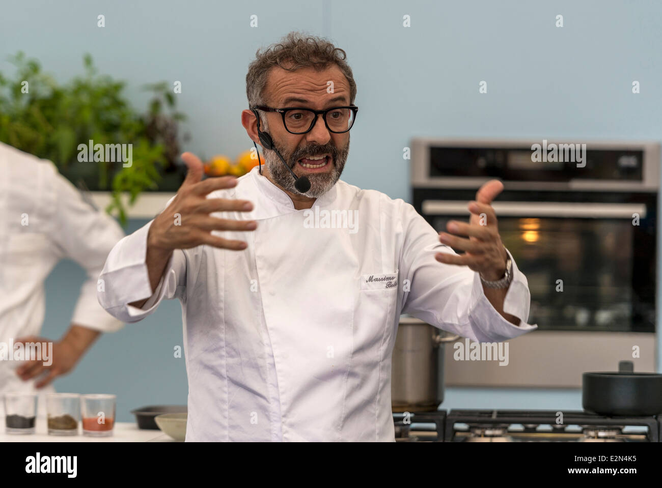 Massimo Bottura is the chef patron of 3 Michelin star and world's 3rd best restaurant Osteria Francescana in Italy. Stock Photo
