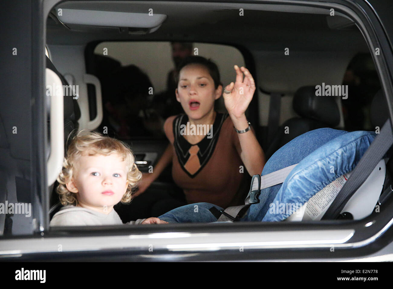 Marion Cotillard and her partner Guillaume Canet and her son Marcel ...