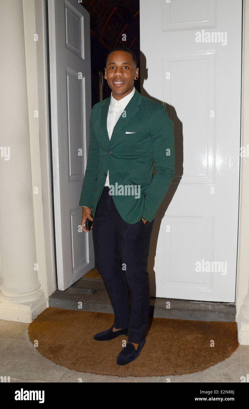 Celebrities leaving the London collections GQ Dinner held at Sketch restaurant  Featuring: Reggie Yates Where: London, England When: 09 Jan 2013 Stock Photo