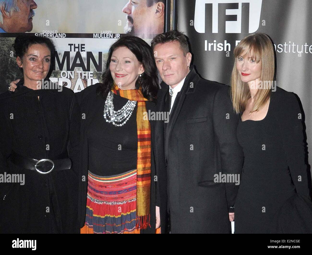Opening night of 'Man on the Train', a film starring U2 drummer Larry Mullen Jr., held at the IFI in Dublin  Featuring: Mary McGuckian,Kate O'Toole,Larry Mullen Jr.,Ann Acheson Where: Dublin, Ireland When: 11 Jan 2013   **Not available for publication in Irish Tabloids or Irish magazines** Stock Photo