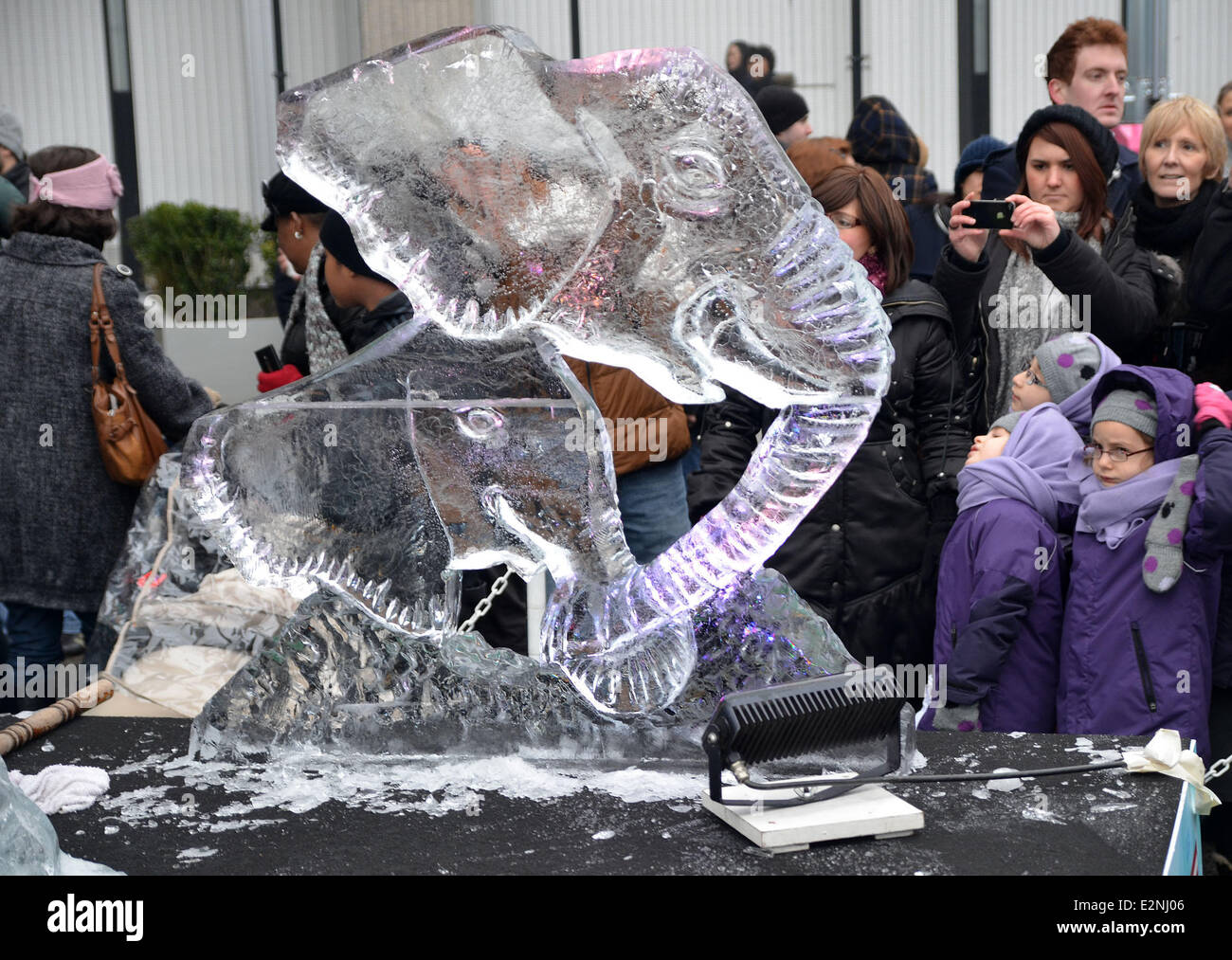 The London Ice Sculpting Festival held at Canary Wharf Featuring: Ice ...