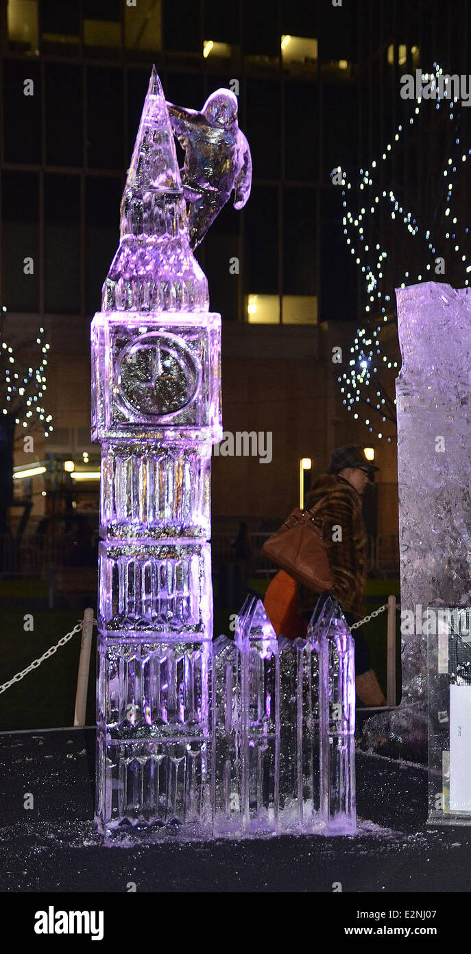 The London Ice Sculpting Festival held at Canary Wharf Featuring: Ice ...