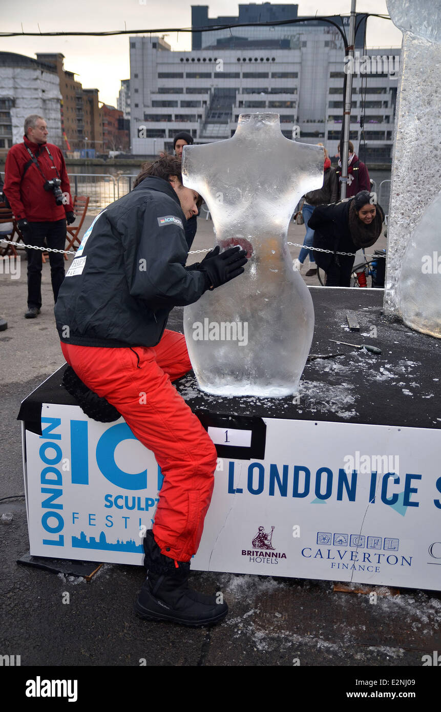 The London Ice Sculpting Festival held at Canary Wharf Featuring: Ice ...