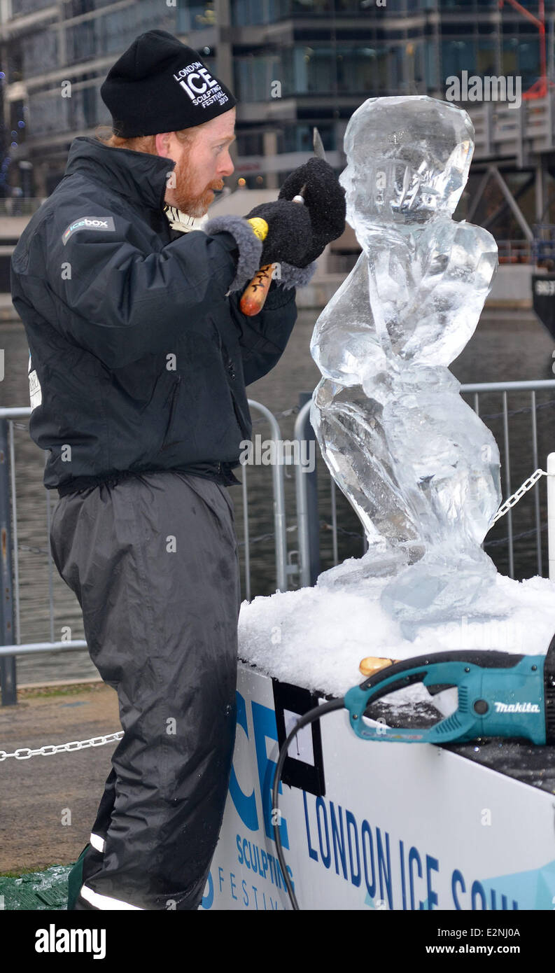 The London Ice Sculpting Festival held at Canary Wharf Featuring: Ice ...