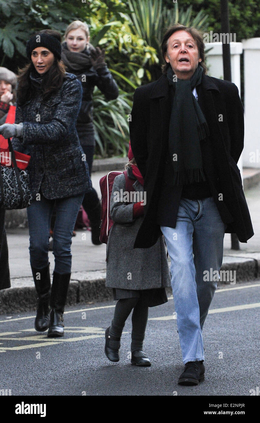Sir Paul McCartney with wife Nancy Shevell and his daughter Beatrice