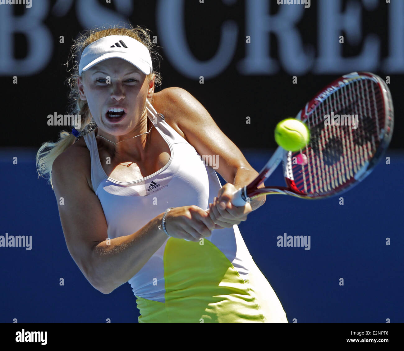 Australian Open Tennis 2013 - Rod Laver Wozniacki (DEN) v Sabine Lisicki (GER) Featuring: Caroline Wozniacki Where: Melbourne, Australia When: 15 Jan 2013 Stock Photo - Alamy