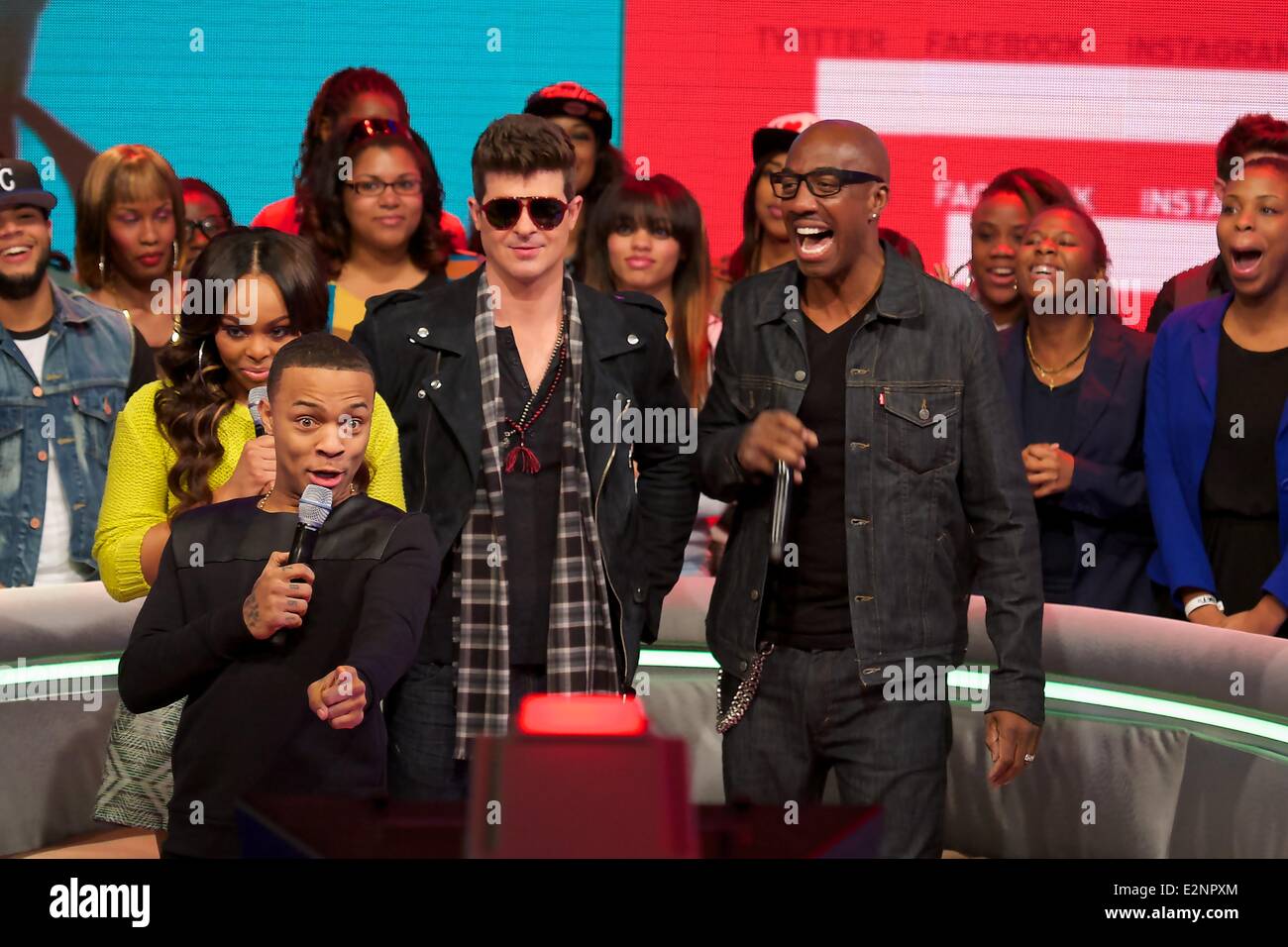 BET's 106 and Park Taping in New York City  Featuring: Bow Wow,Robin Thicke,JB Smoove,Kevin Hart Where: NY, NY, United States When: 15 Jan 2013 Stock Photo