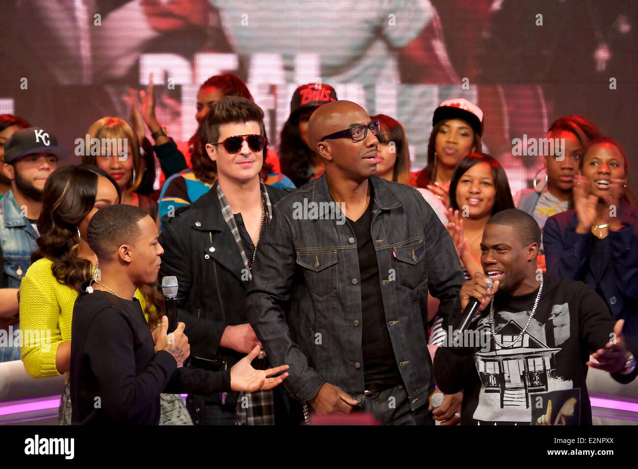 BET's 106 and Park Taping in New York City  Featuring: Bow Wow,Robin Thicke,JB Smoove,Kevin Hart Where: NY, NY, United States When: 15 Jan 2013.com Stock Photo