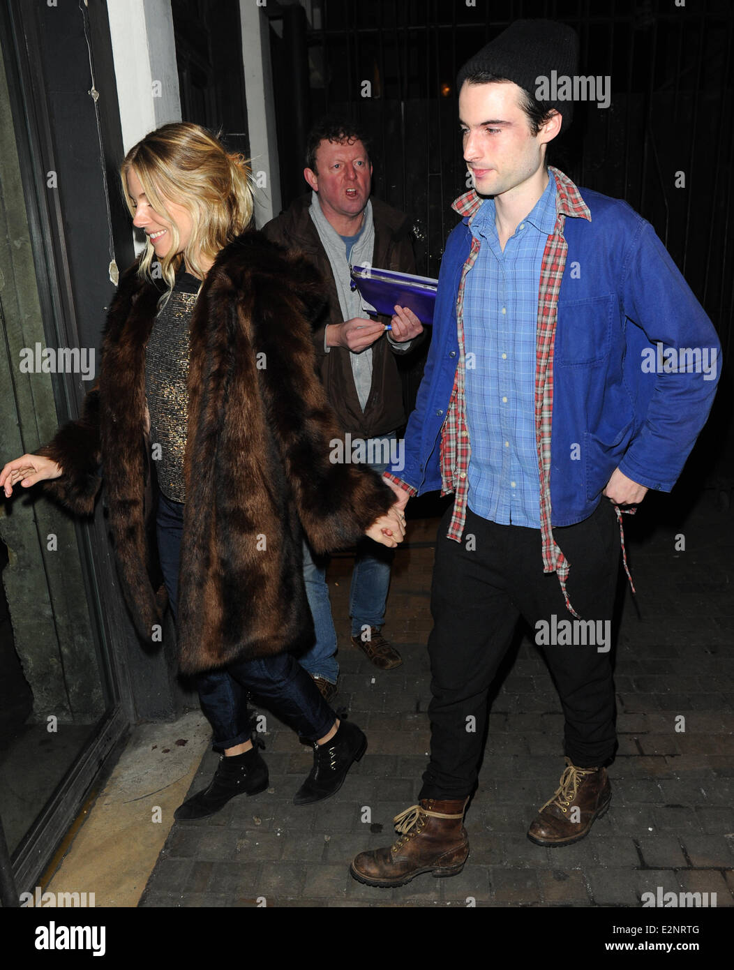 Sienna Miller and Tom Sturridge at the 'No Quarter' press night at the Royal Court Theatre  Featuring: Sienna Miller,Tom Sturrid Stock Photo