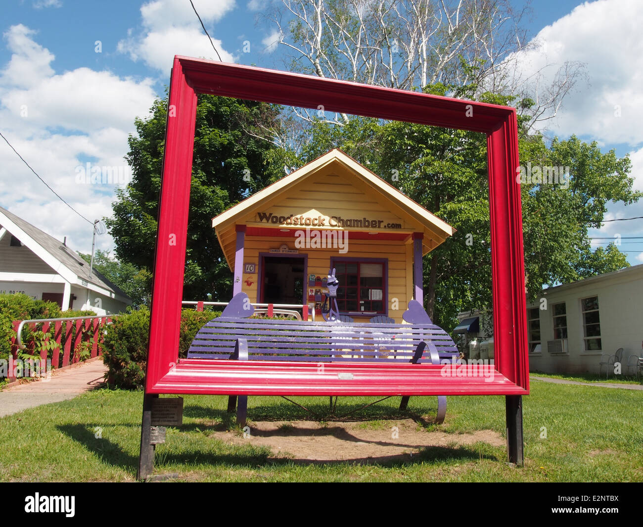 Oversized picture frame in front of Chamber of Commerce in Woodstock