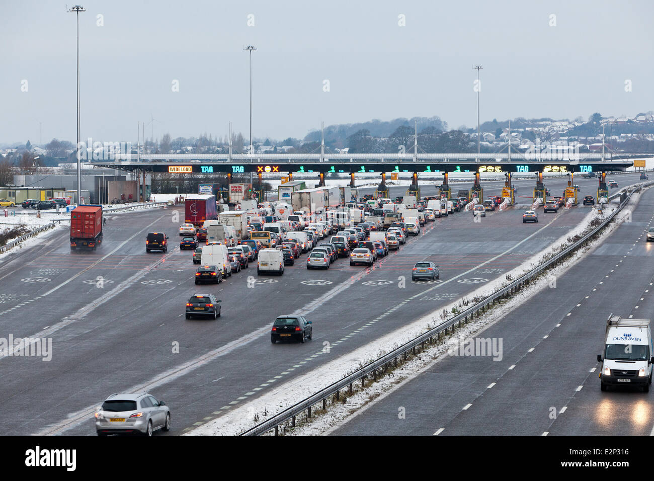 Traffic Flowing Through The M4 Severn Bridge Tolls Featuring M4 Where traffic-flowing-through-the-m4-severn-bridge-tolls-featuring-m4-where