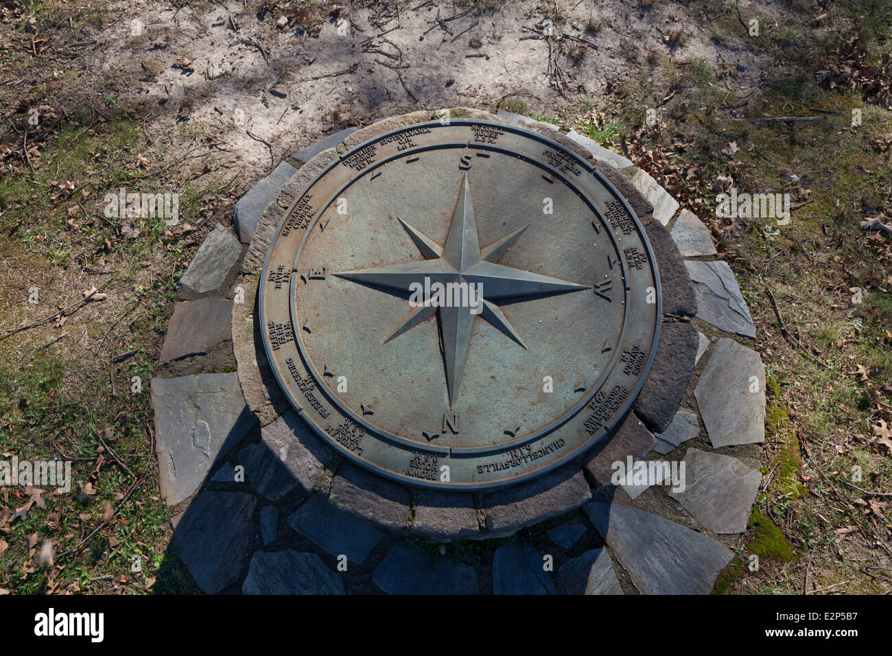Compass monument at Spotsylvania Battlefield in Virginia Stock Photo