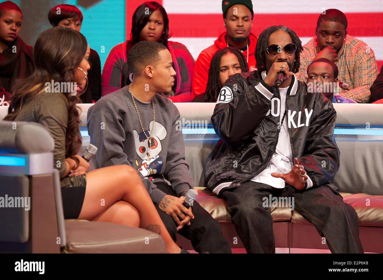 BET's 106 and Park Taping in New York City  Featuring: Snoop Dogg,Snoop Lion,Bow Wow Where: New York City, New York , United States When: 24 Jan 2013 Stock Photo