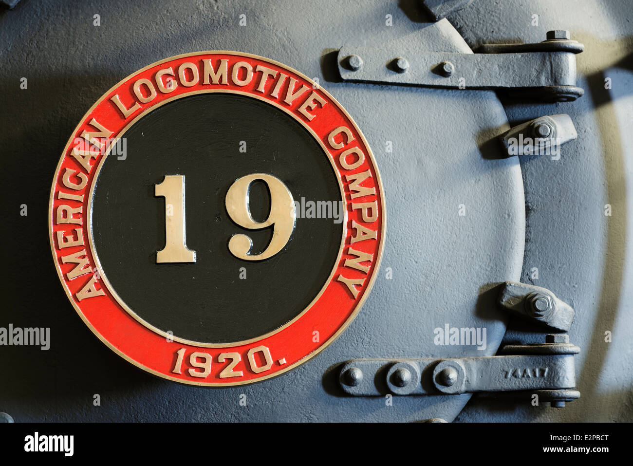 Front of the Sumpter Valley Railway Mikado Number 19 steam engine, Oregon Stock Photo