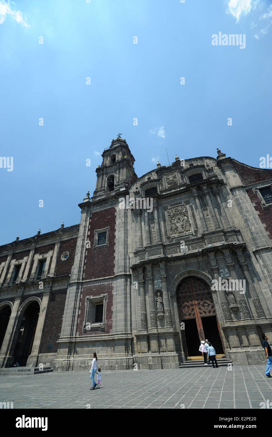 Historic Templo de Santo Domingo de Guzman church in Mexico City, Mexico. Situated on the Plaza de Santo Domingo. Stock Photo