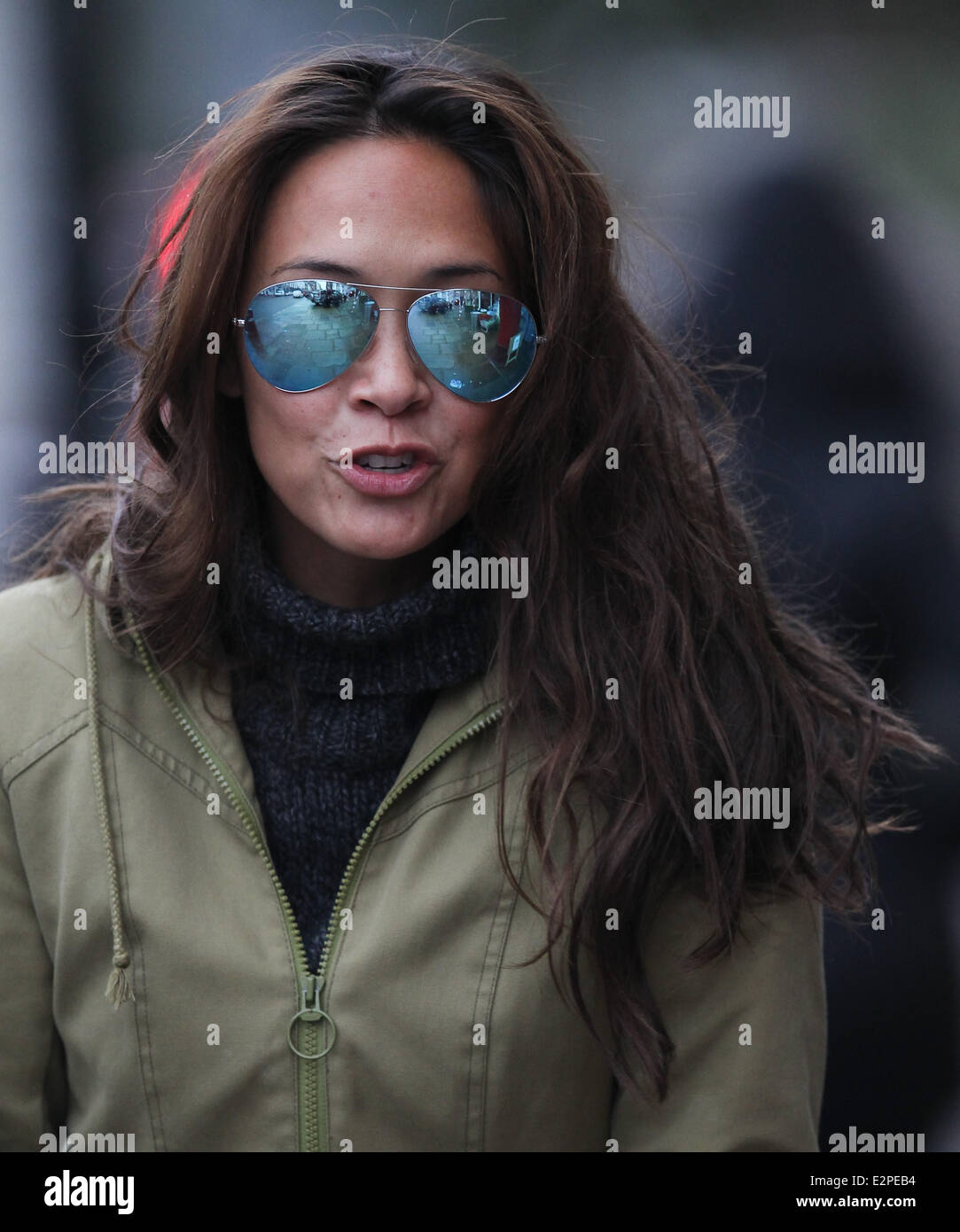 Myleene Klass out and about with her daughters Hero and Ava . Myleene