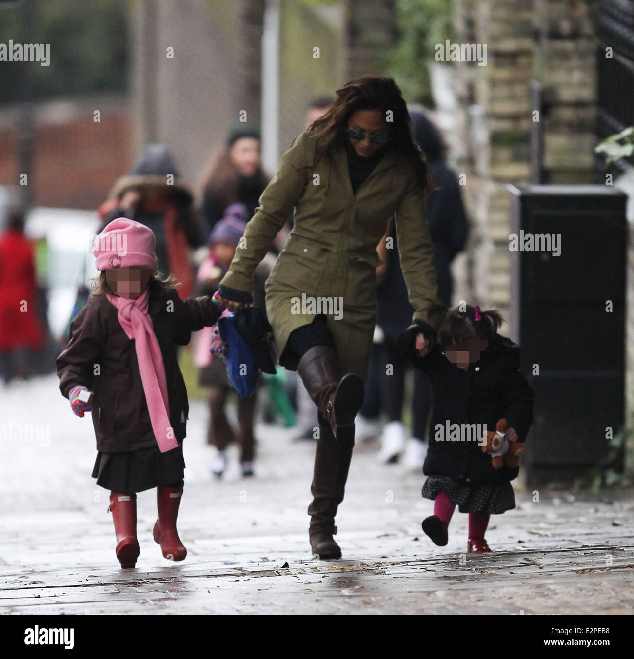 Myleene Klass out and about with her daughters Hero and Ava . Myleene