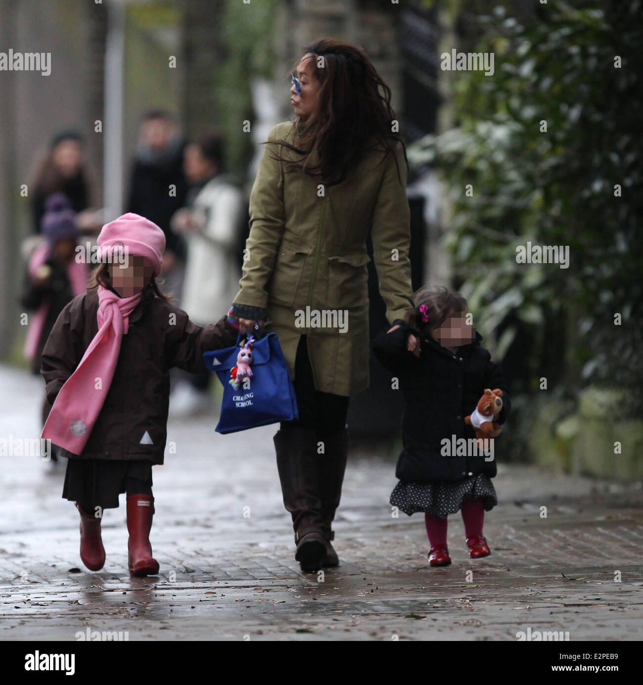 Myleene Klass out and about with her daughters Hero and Ava . Myleene