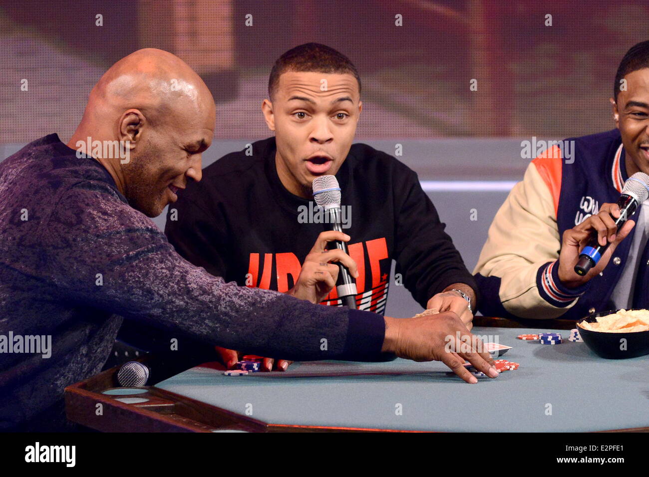 Mike Tyson appearing on the BET's 106 and Park taping in New York City  Featuring: Mike Tyson,Bow Wow Where: New York City, New Stock Photo