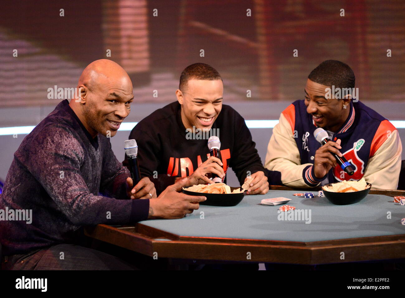 Mike Tyson appearing on the BET's 106 and Park taping in New York City  Featuring: Mike Tyson,Bow Wow Where: New York City, New York , United States When: 29 Jan 2013 Stock Photo