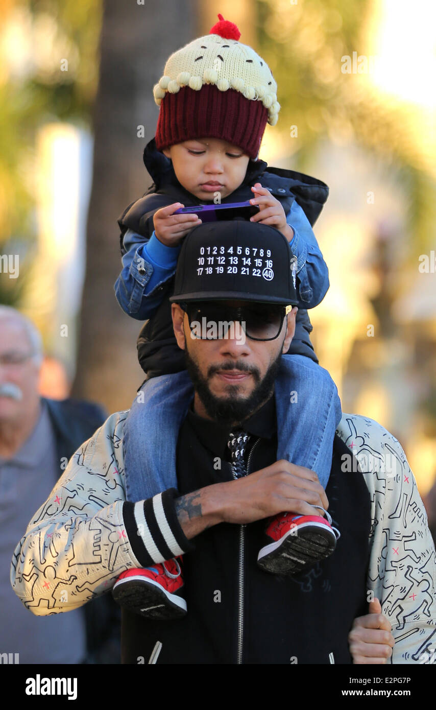 Alicia Keys and husband Swizz Beatz spend the day with their two-year