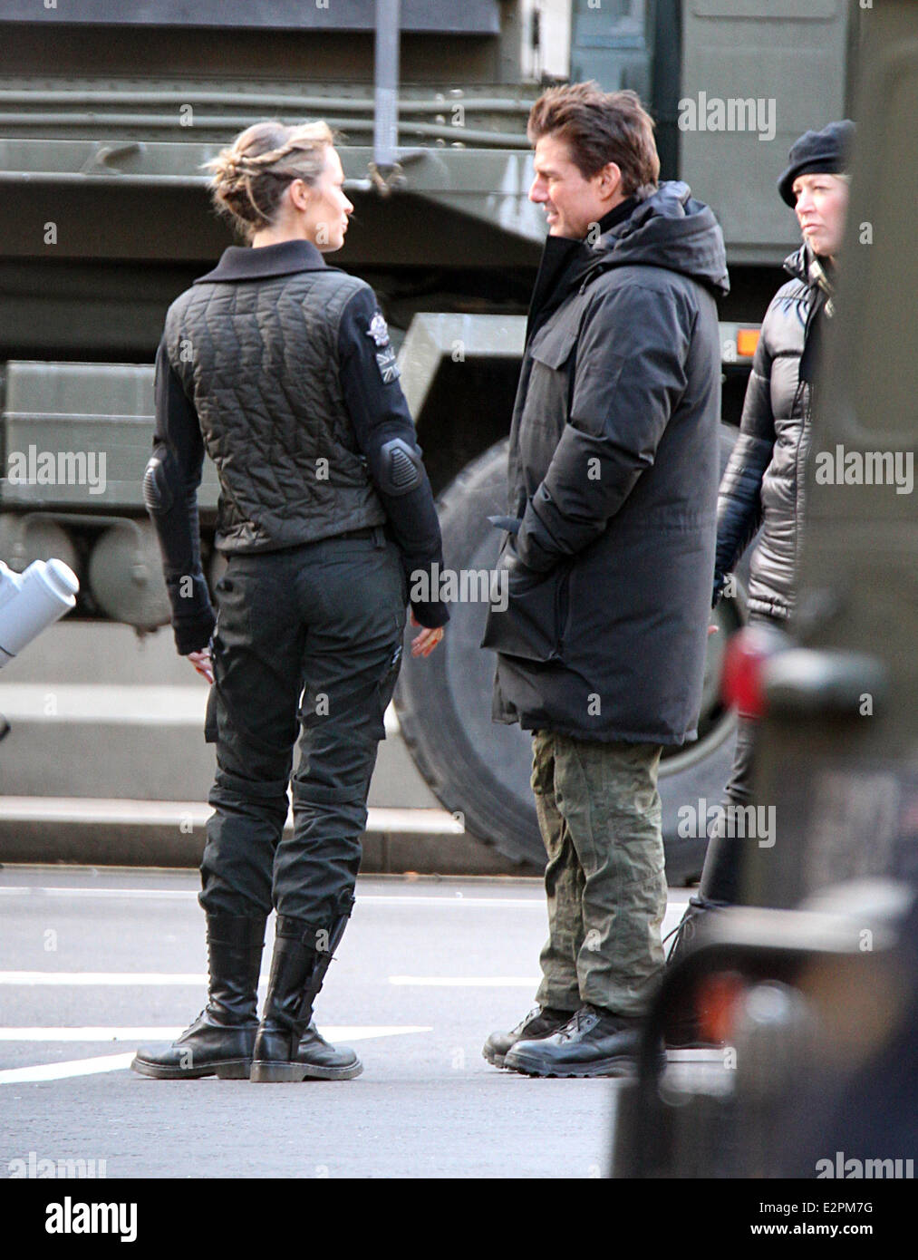 Tom Cruise and Emily Blunt filming scenes of new movie 'All You Need Is  Kill' in Whitehall Featuring: Tom Cruise,Emily Blunt Wh Stock Photo - Alamy