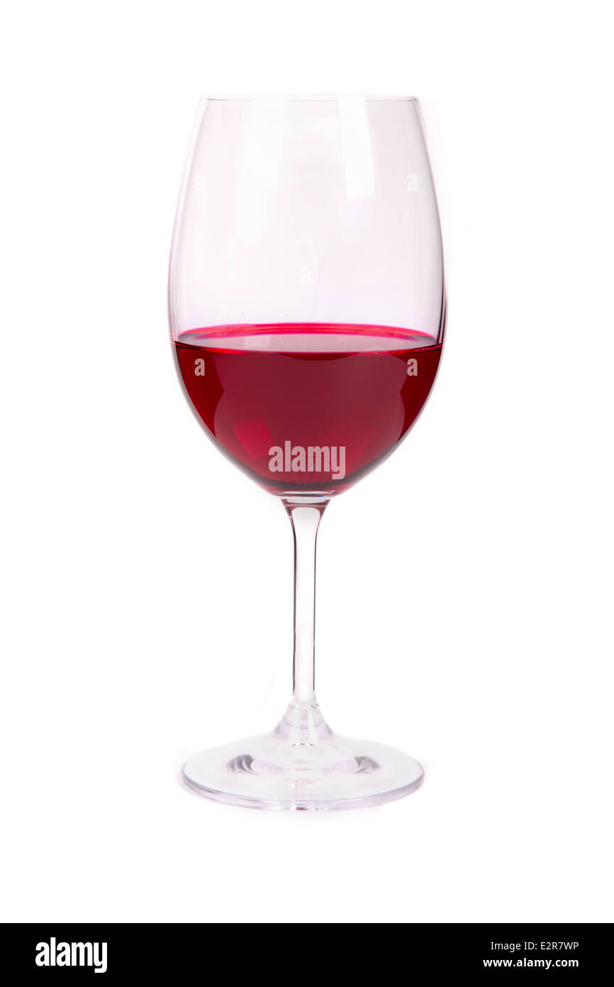 one glass of red wine on a white background Stock Photo - Alamy