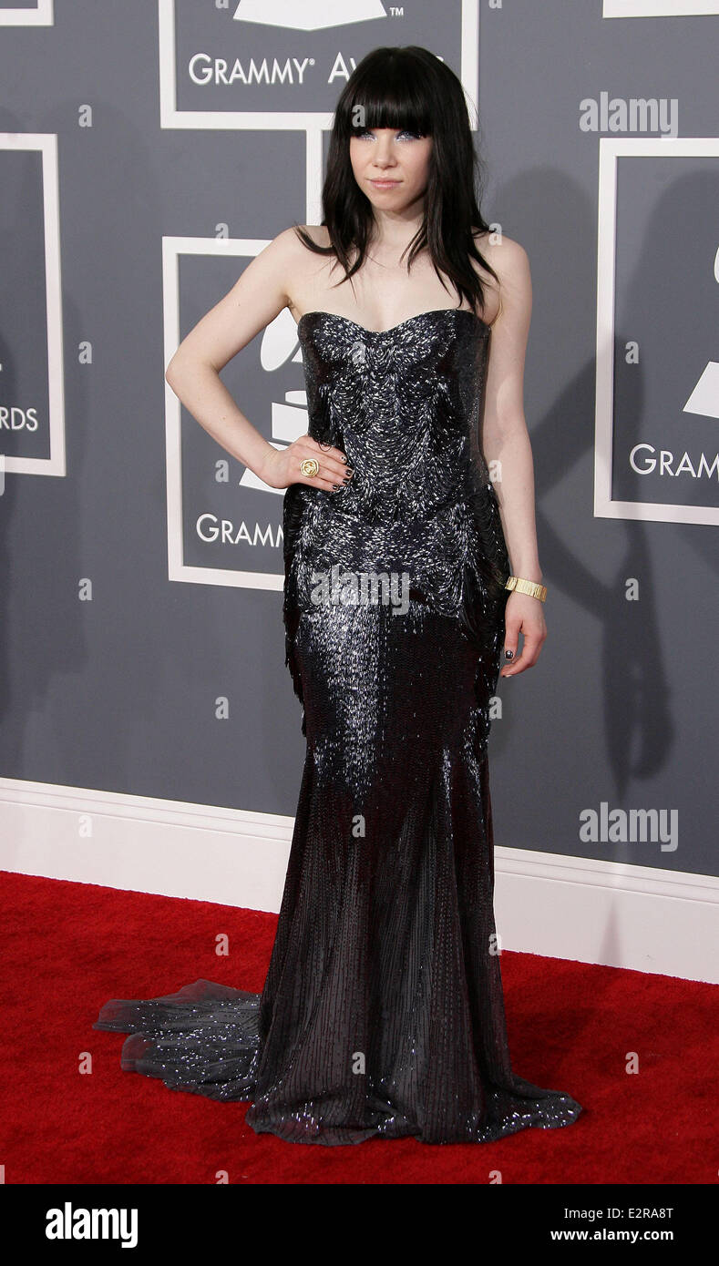 55th Annual GRAMMY Awards - Arrivals held at Staples Center  Featuring: Carly Rae Jepson Where: Los Angeles, California, United States When: 10 Feb 2013 Stock Photo