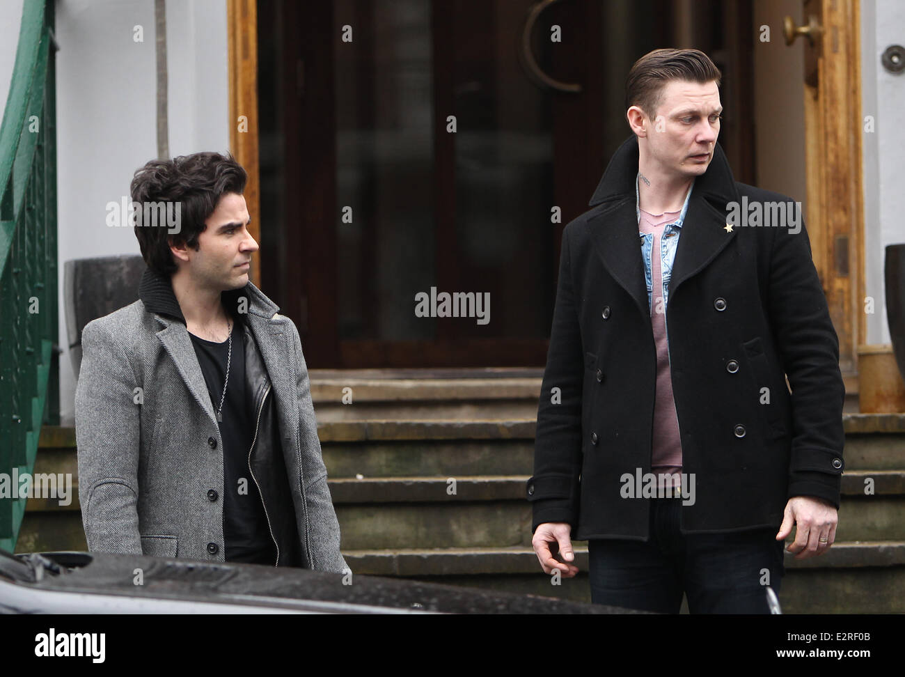 Kelly Jones and Richard Jones of the Stereophonics leave Abbey Road Studios. On Monday 11th February 1963 the Beatles’ debut album was recorded in just one day. On the 50th anniversary of that 12-hour session at Abbey Road, leading artists are attempting Stock Photo