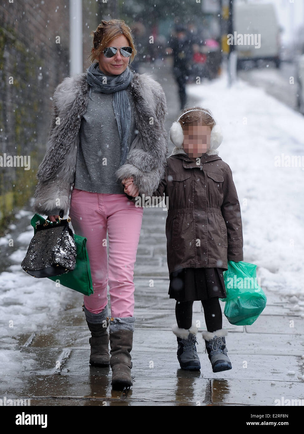 Geri Halliwell out and about with daughter Bluebell on a snowy day in