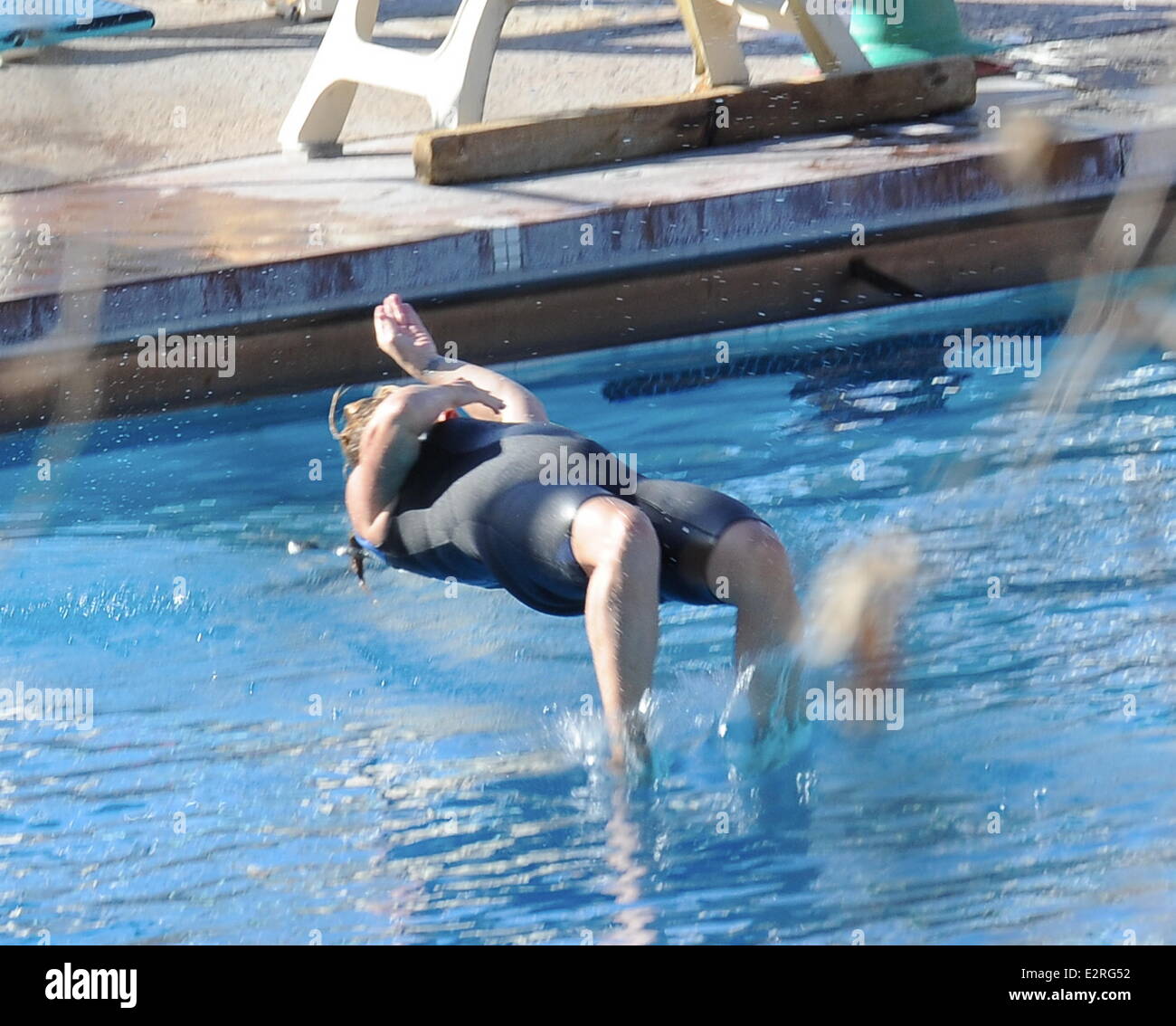 Celebrities practice their dives for the ABC show 'Splash