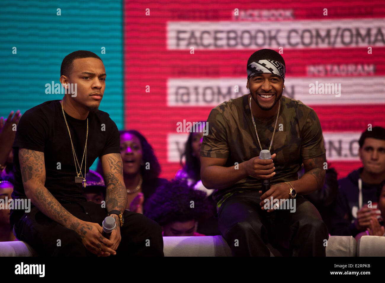 Celebrities appear on BET's 106 & Park  Featuring: Omarion,Bow Wow Where: New York City, New York , United States When: 14 Feb 2013 Stock Photo