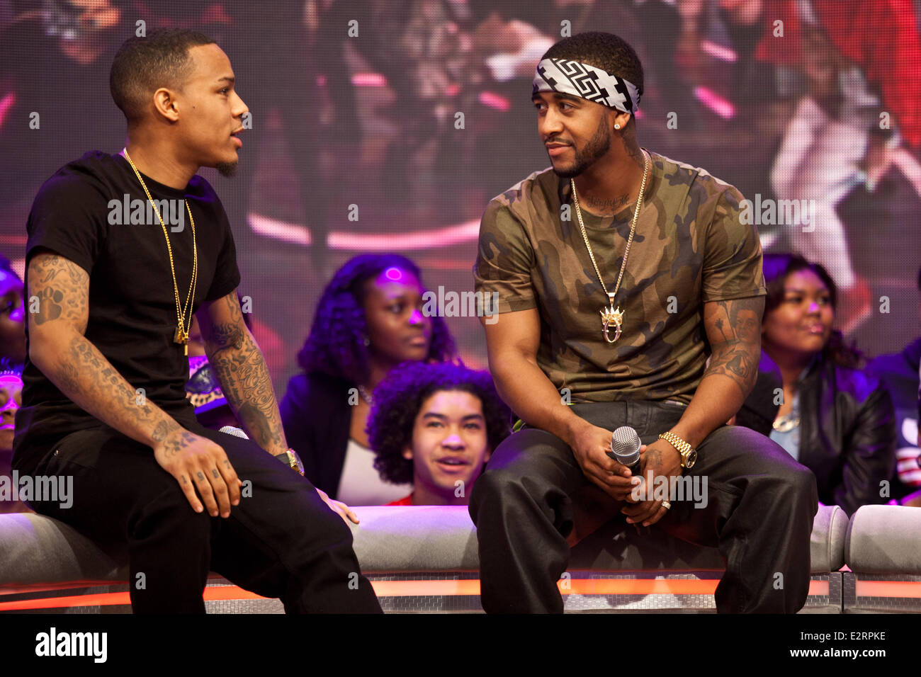 Celebrities appear on BET's 106 & Park  Featuring: Omarion,Bow Wow Where: New York City, New York , United States When: 14 Feb 2013 Stock Photo