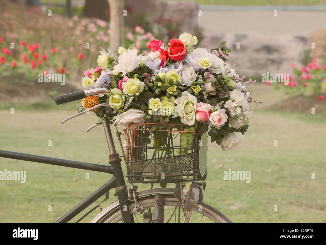 old bicycles with flowers