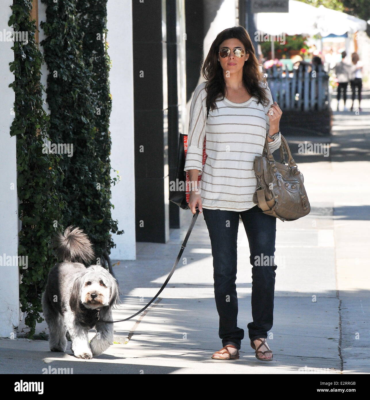 Pregnant Jamie-Lynn Sigler walks her dog along Robertson Boulevard ...