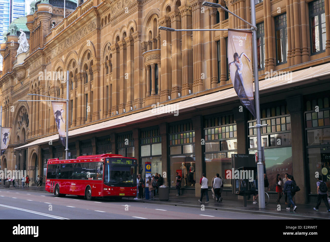 Queen victoria building and sydney bus on sydney's george street,sydney,australia Stock Photo