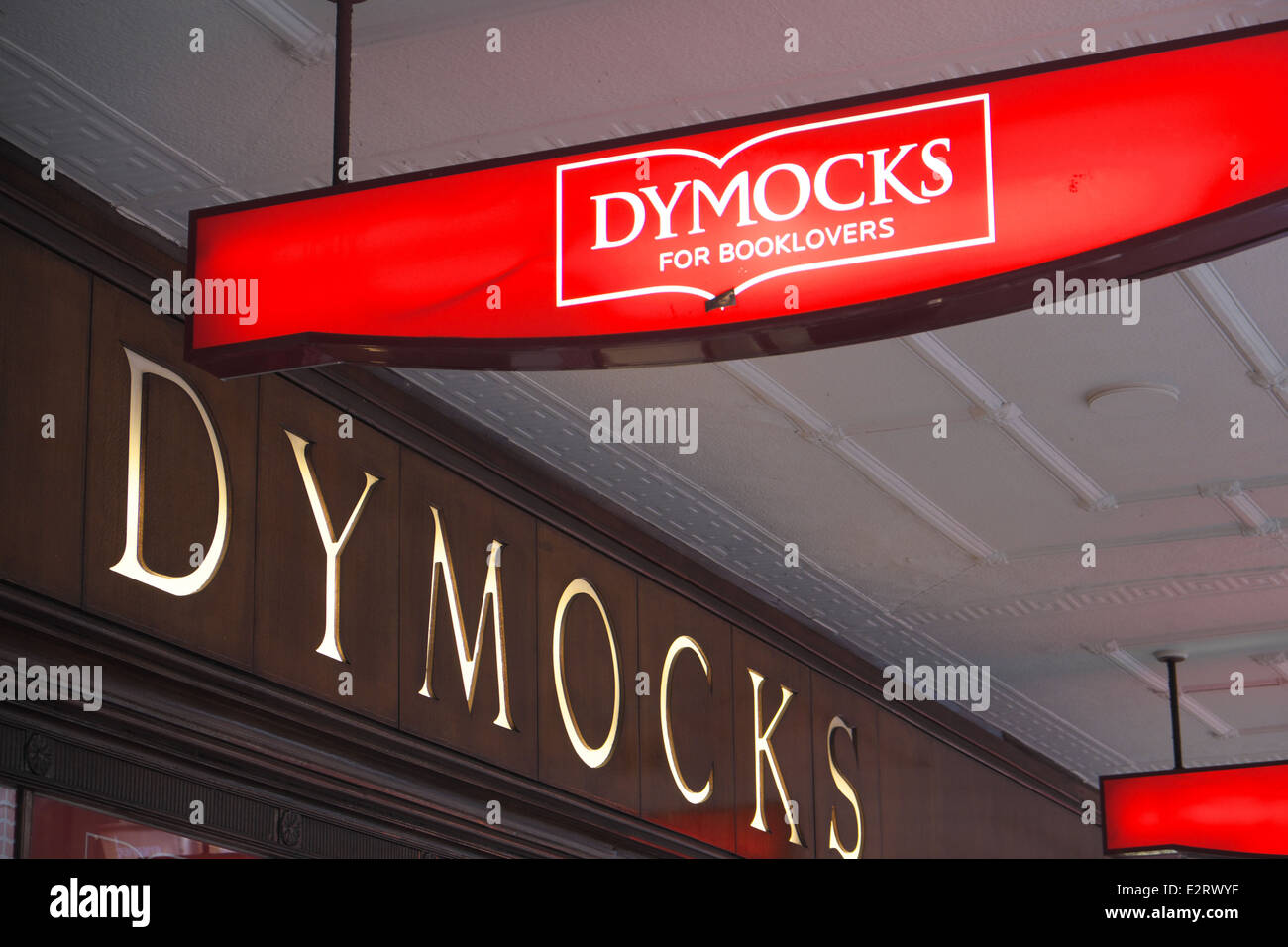 Dymocks bookseller store on street in sydney city centre,nsw