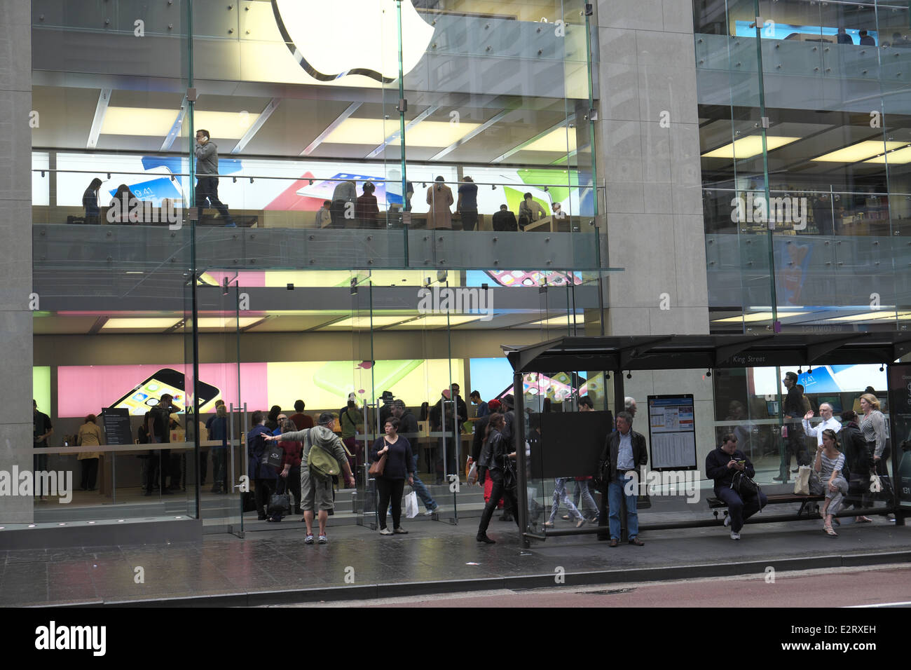 Apple store on a winters day in sydney's george street,australia Stock ...