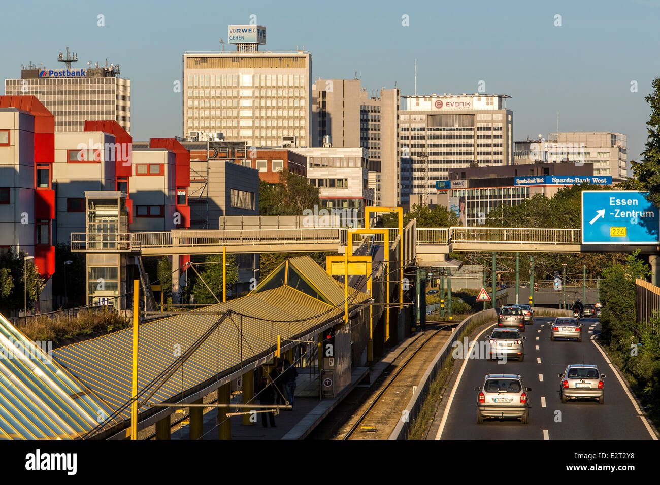 Highway A40 In Essen Downtown Stock Photos Highway A40 In Essen