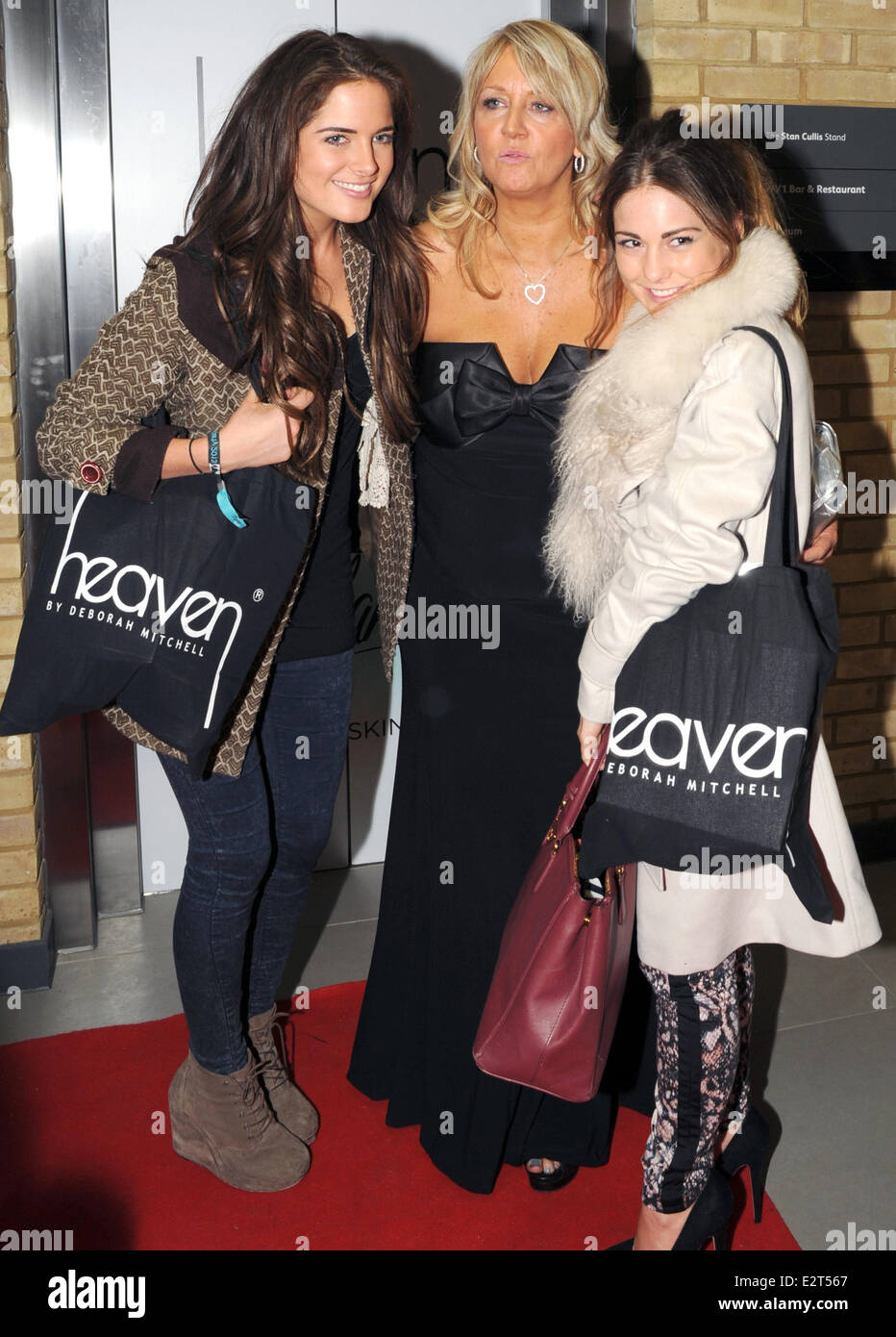 Heaven Health & Beauty launch party at the WV1 Bar & Grill at the Molineux Stadium  Featuring: Alexandra Felstead,Deborah Mitchell,Louise Thompson Where: Wolverhampton, United Kingdom When: 19 Feb 2013com Stock Photo