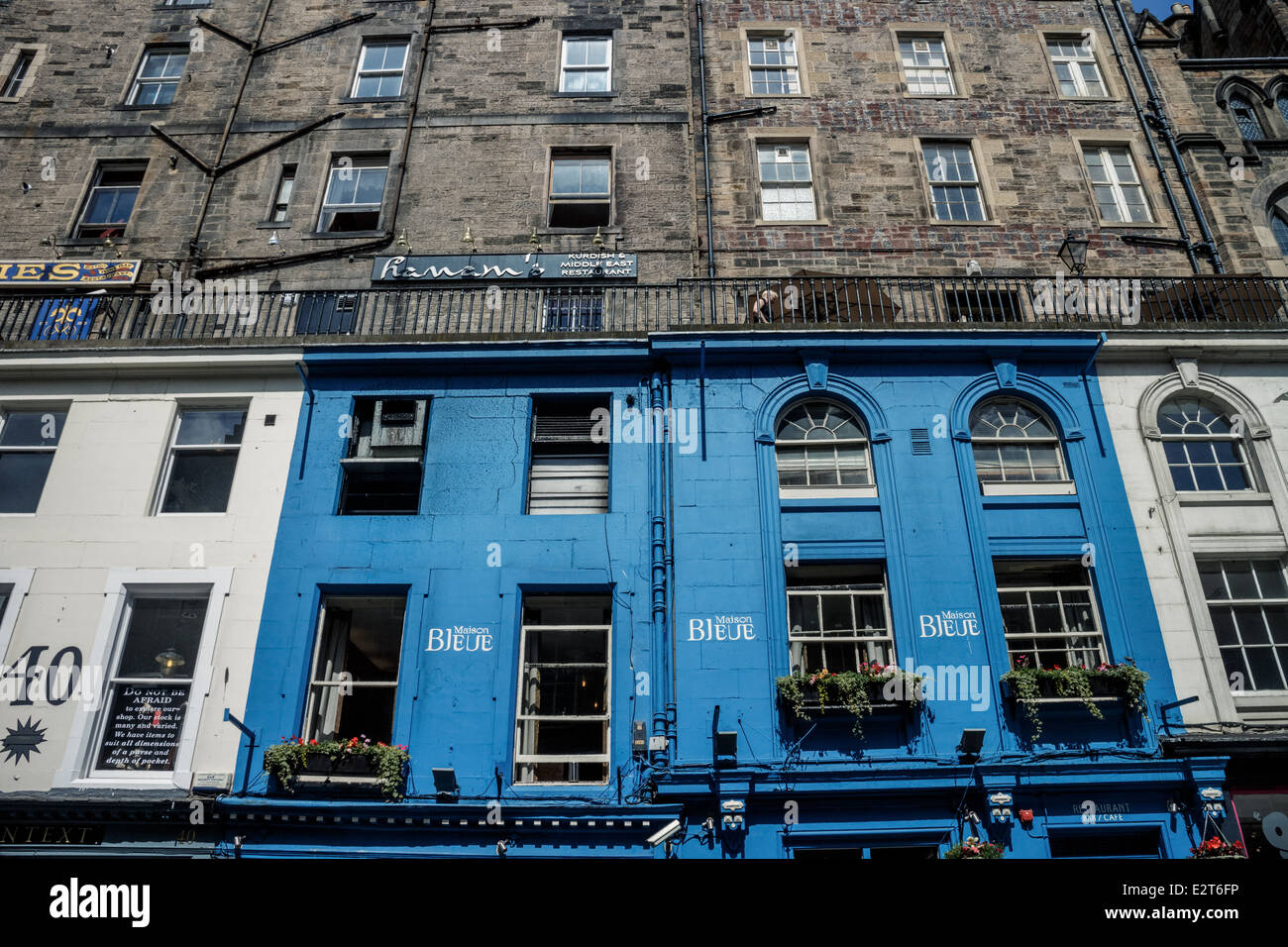 Historic terraced buildings of Victoria Street, Edinburgh Stock Photo