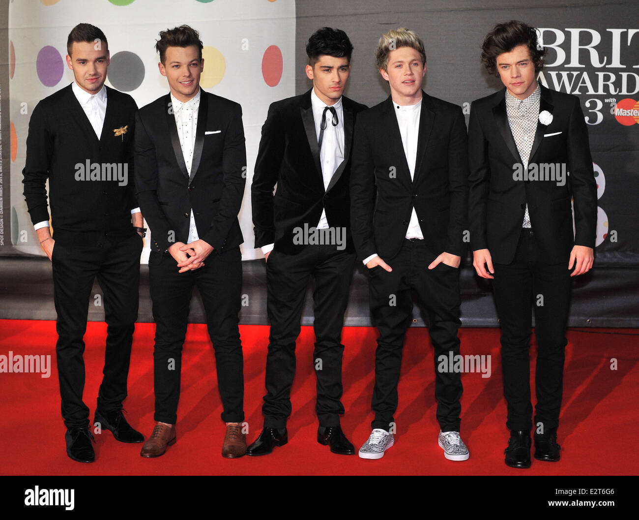 The 2013 Brit Awards (Brits) held at the O2 arena - Arrivals Featuring:  Liam Payne,Louis Tomlinson,Zayn Malik,Niall Horan,Harry Styles,One  Direction Where: London, United Kingdom When: 20 Feb 2013 Stock Photo -  Alamy