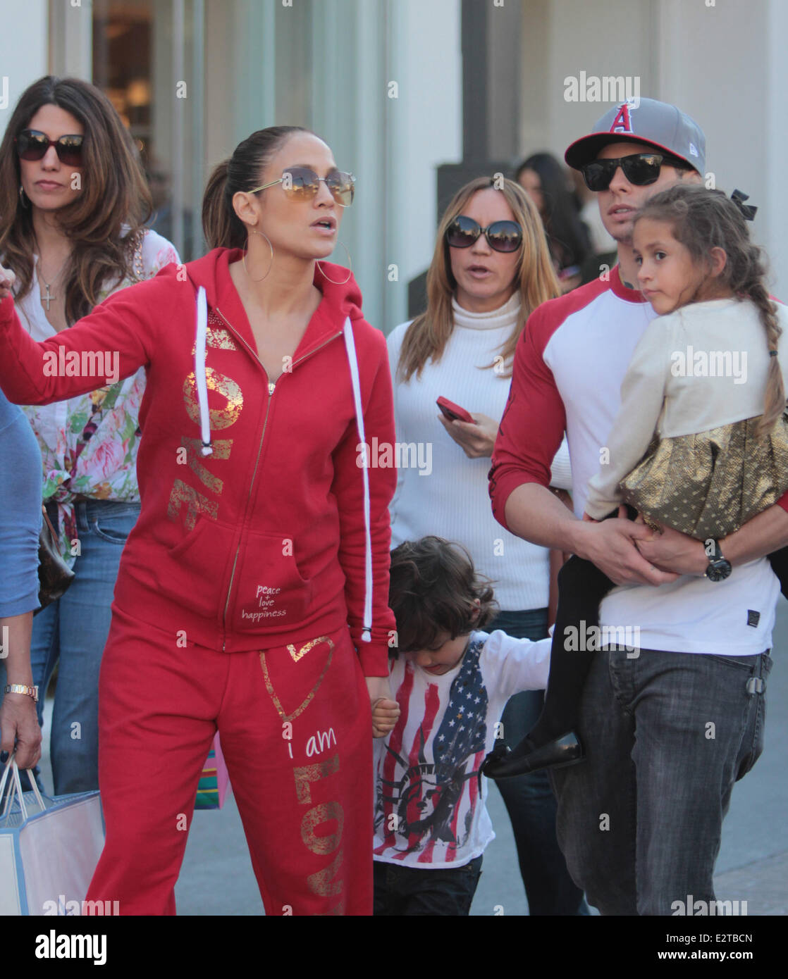 Jennifer Lopez seen with her family shopping at The Grove in