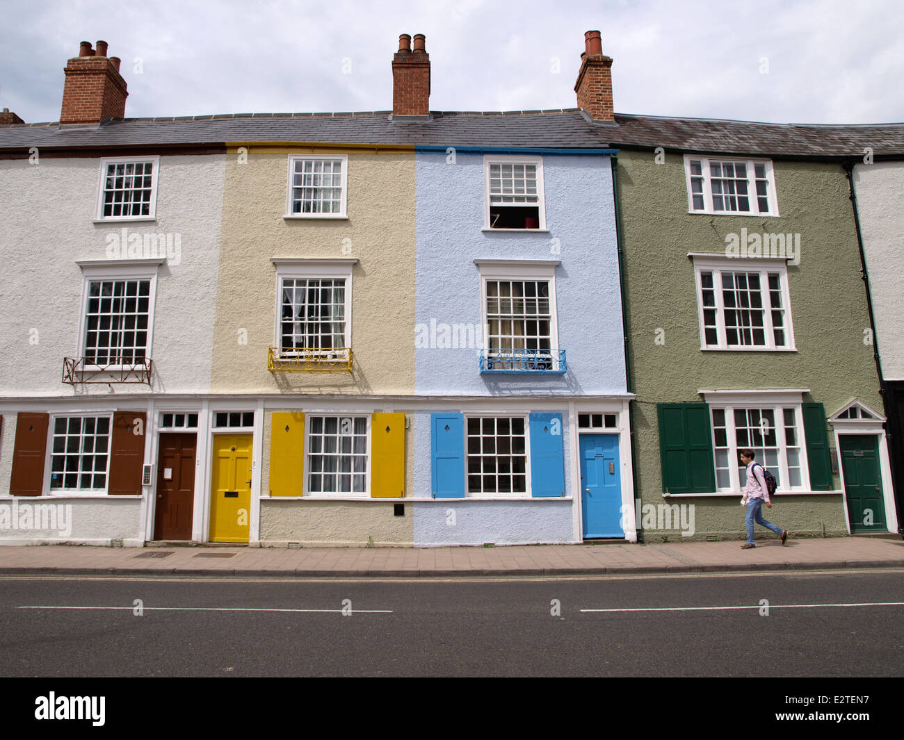 Row of colourful houses, Oxford, UK Stock Photo