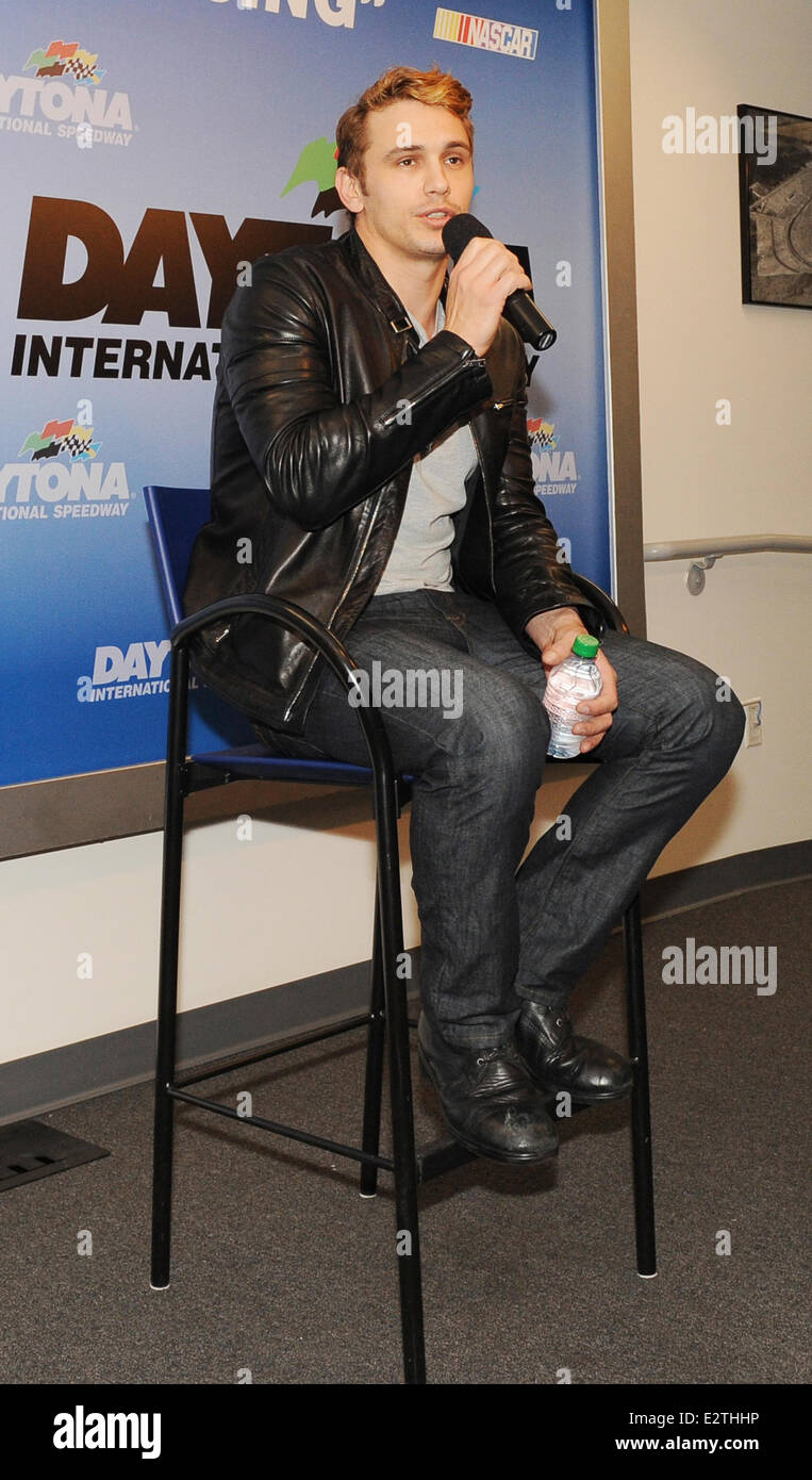 James Franco appears as the Grand Marshal for the 55th running of the Daytona 500 at Daytona International Speedway  Featuring: James Franco Where: Daytona Beach, Florida, United States When: 24 Feb 2013 Stock Photo